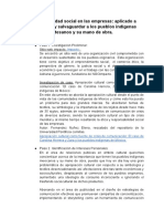 Responsabilidad Social en Las Empresas - Aplicado A Concientizar y Salvaguardar A Los Pueblos Indígenas Artesanos y Su Mano de Obra.