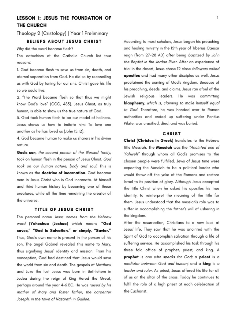 Jesus The Foundation of The Church PDF