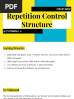 CBCP2202 E-Tutorial 4 Repetition Control Structure