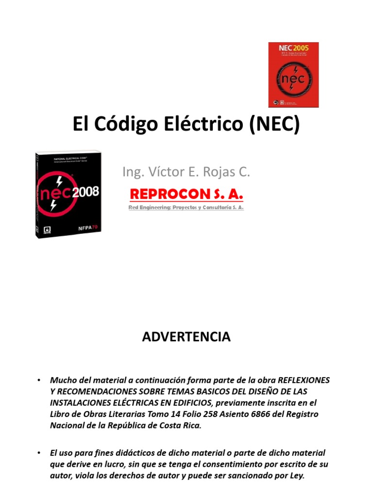 Diseño Eléctrico según el NEC | PDF | Ingeniería de confiabilidad ...