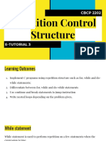 CBCP2202 E-Tutorial 3 Repetition Control Structure