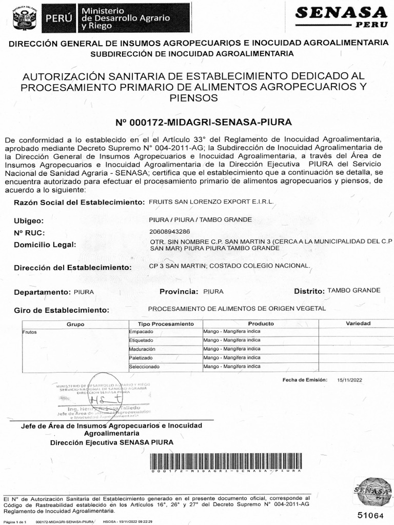 Certificado de senasa planta cunya pdf