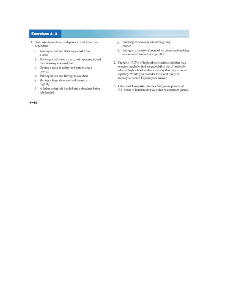 The Multiplication Rules For Probability Exercices 1 | PDF