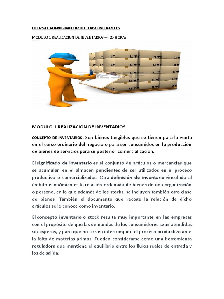 Modulo 1 Realizacion de Inventarios | PDF | Inventario | Almacén