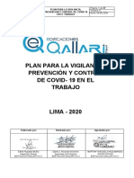 Plan para La Vigilancia Prevención y Control de Covid - 19 en El Trabajo Qallari Sac