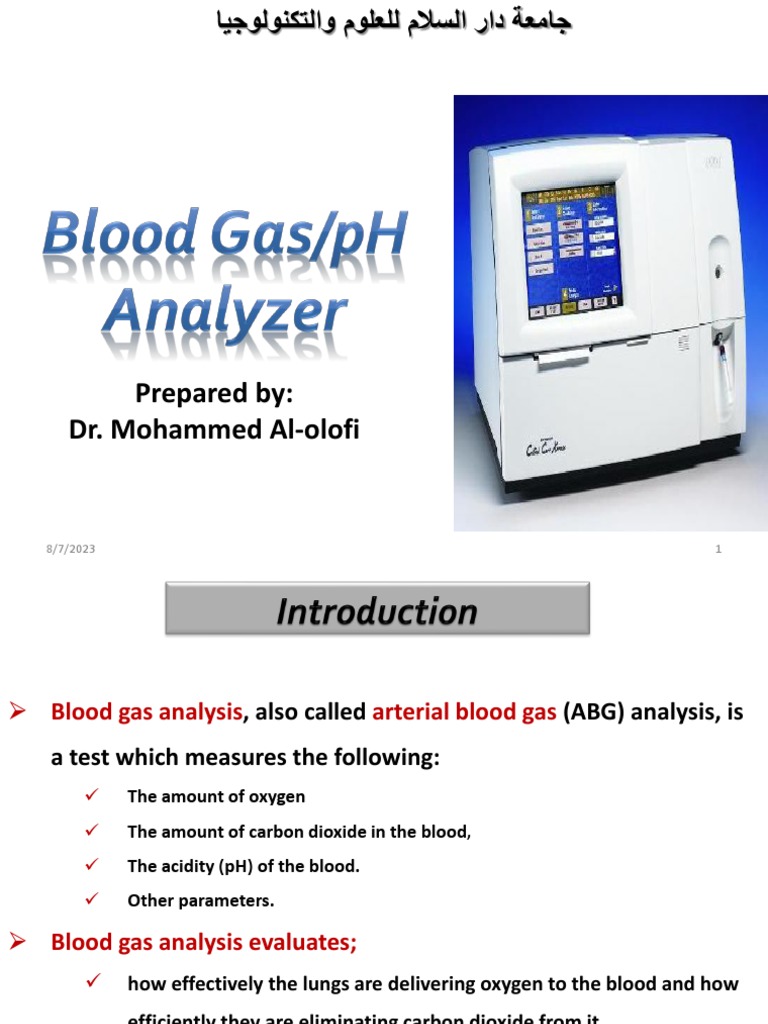 Blood Gas Analyzer | PDF | Ph | Blood