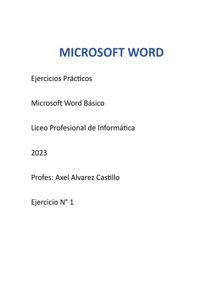 Ejercicios Básicos en Word 2023 | PDF