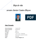 Hoja de Vida Álvaro Javier Castro Hoyos: Datos Personales