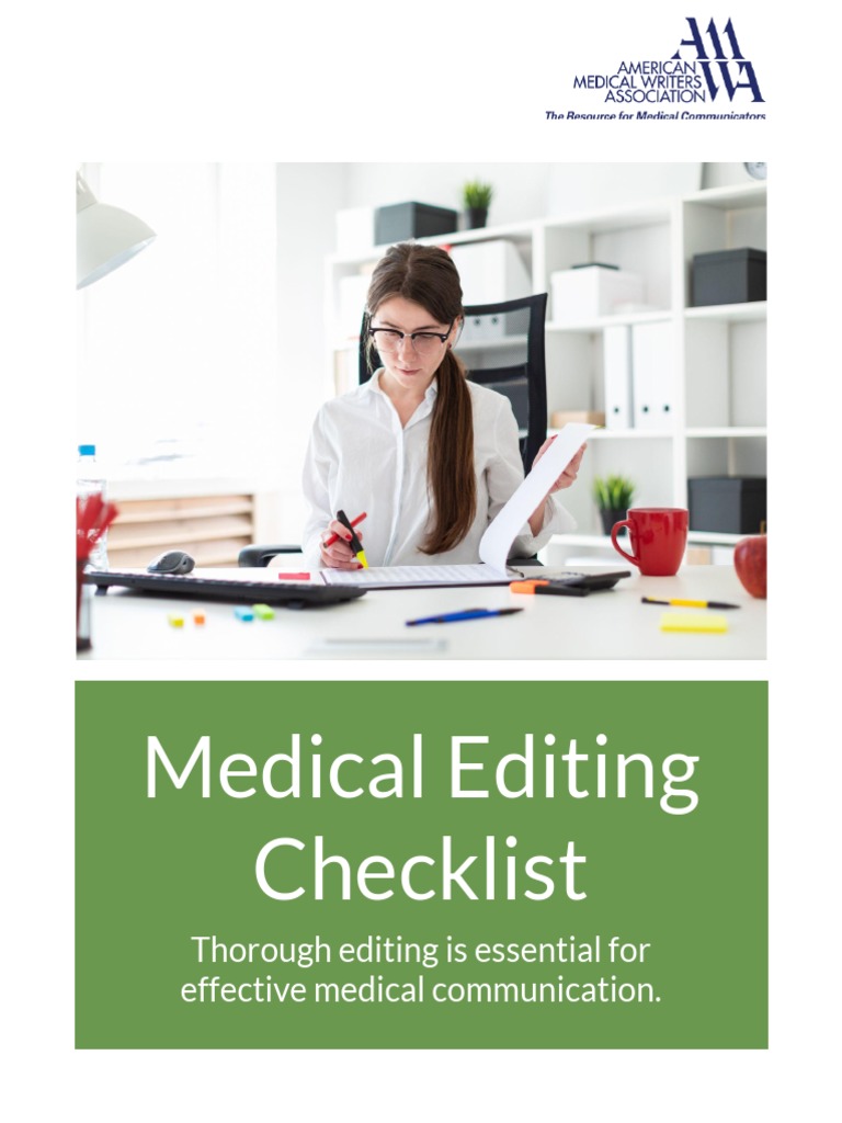 Medical Editing Checklist Guide | PDF | Editing | Proofreading