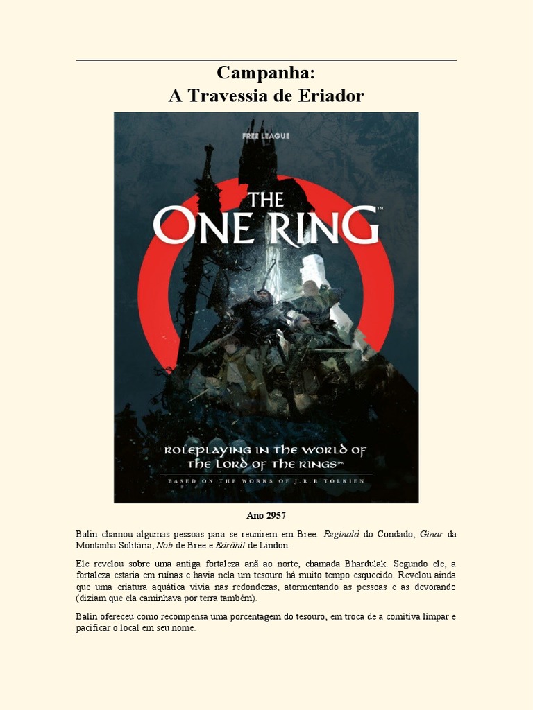 Campanha - The One Ring RPG | PDF | Bilbo Bolseiro | Dragão