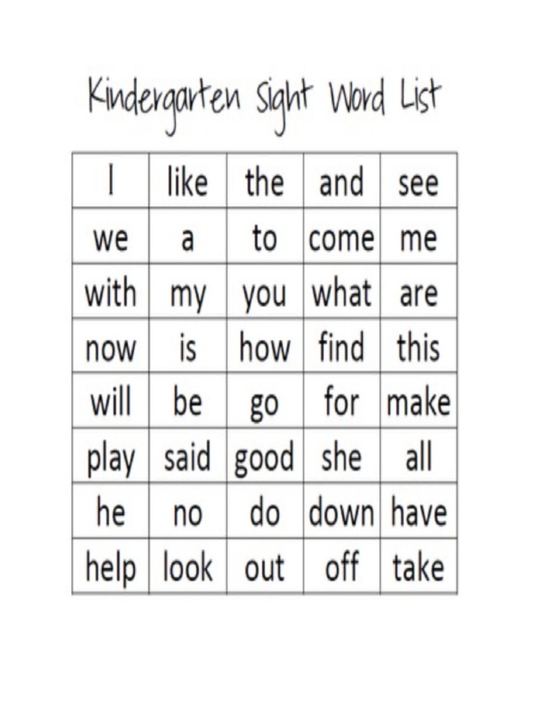 Sight Words PDF