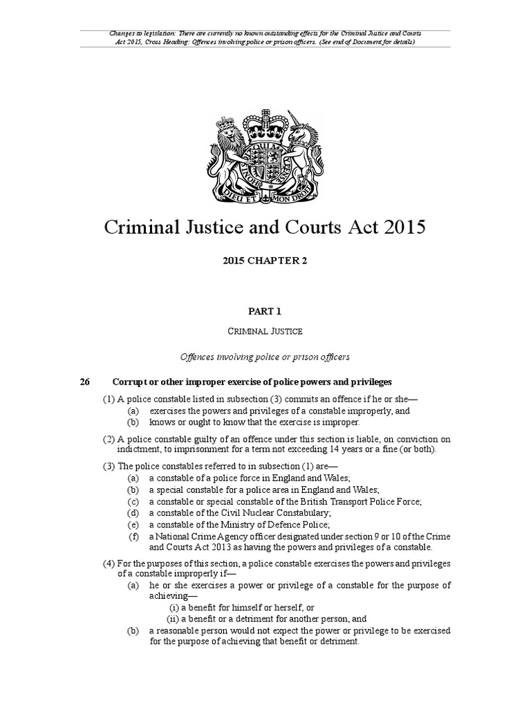 Criminal Justiceand Courts Act PDF Crime & Violence Crimes