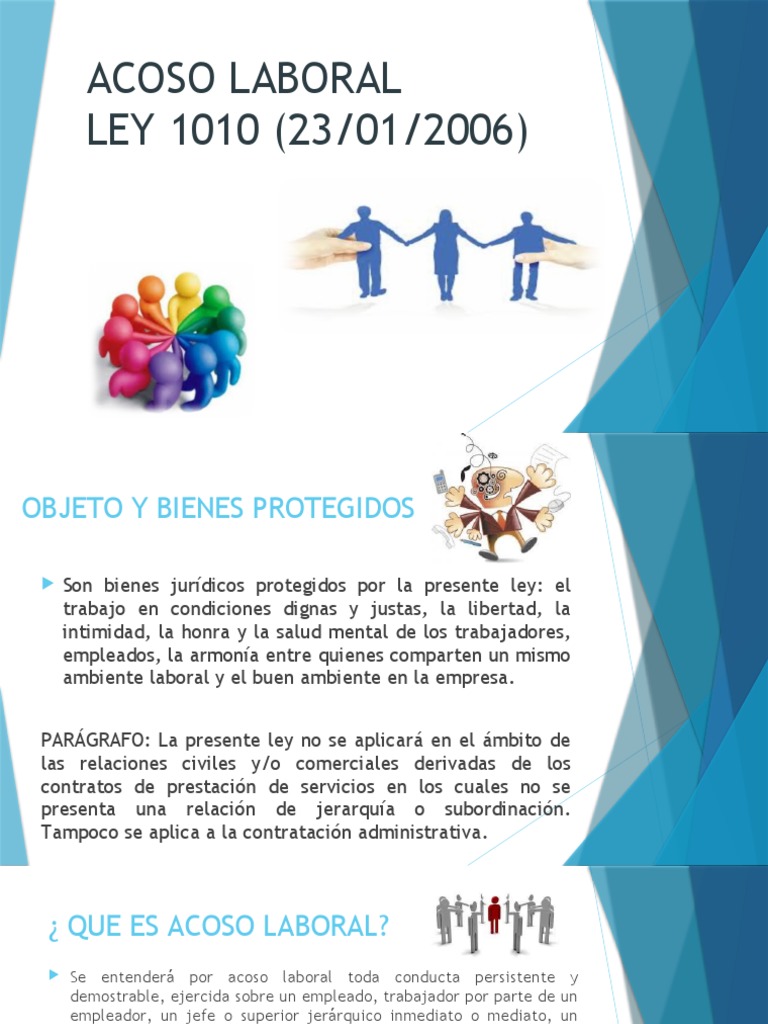 Acoso Laboral y Ley 1010: Salud en el Trabajo | PDF | Derecho laboral ...