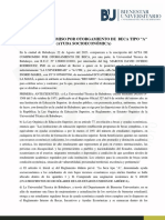 Acta de Compromiso Por Otorgamiento de Beca Tipo "A" (Ayuda Socioeconómica)