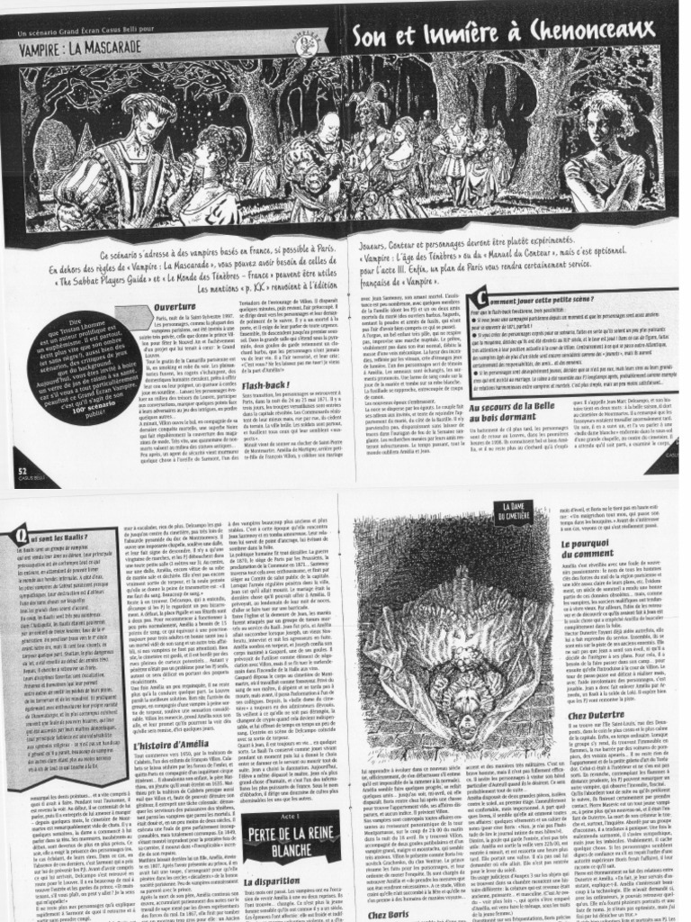Vampire, La Mascarade Scénario Son Et Lumière À Chenonceaux PDF
