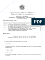 Examen de Algebra Lineal (B) Del 2012-1s de La 3° Evaluación