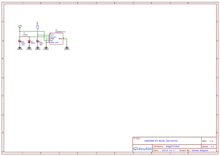 Buck Converter 5V LM2596 Schematic | PDF