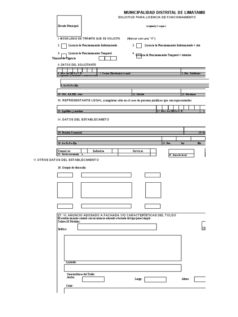 Formato de Licencia de Funcionamiento | PDF