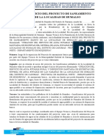 Acta de Inicio Del Proyecto de Saneamiento Básico de La Localidad de Humalso