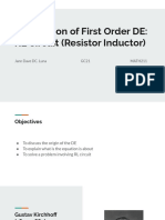 Application of First Order DE - RL Circuit (Resistor Inductor)