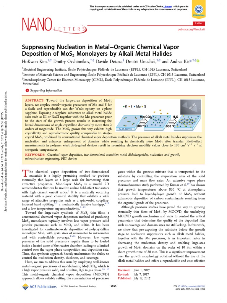 kang et al kang et al 2017 Suppressing Nucleation in