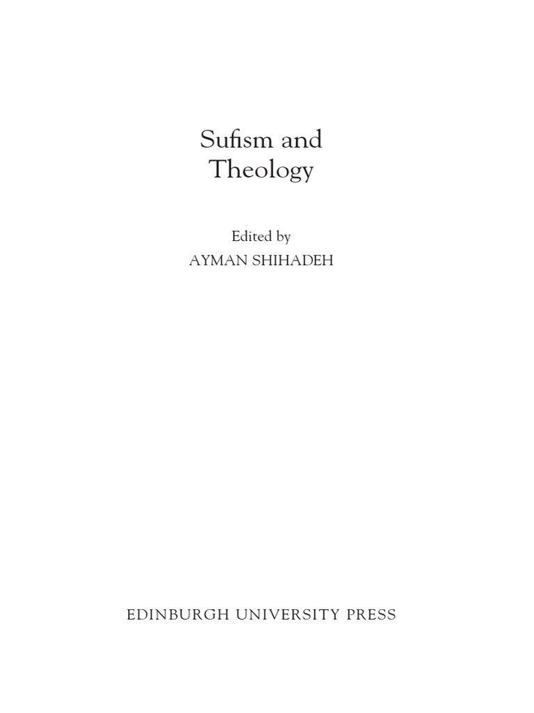 Sufism And Theology Ayman Shihadeh Editor Z Library Pdf