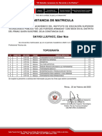 Constancia de Matricula: Sayas Lliuyacc, Eber Noe