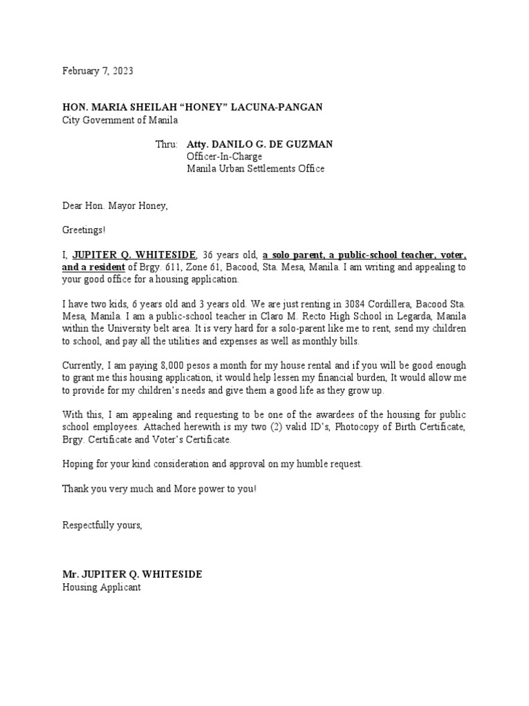 Housing Application PDF