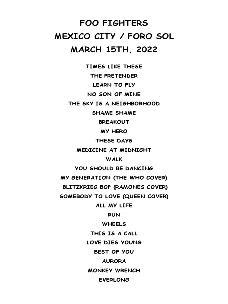 Setlist FF PDF
