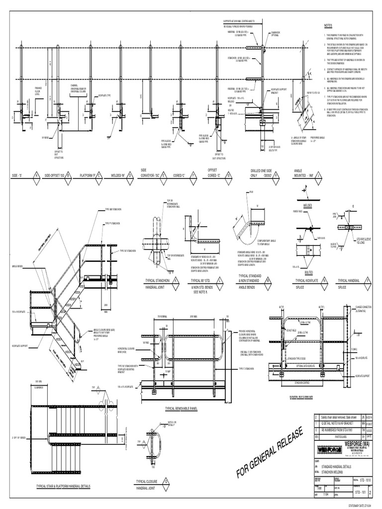 Grating and Handrail Detail Drawing | PDF