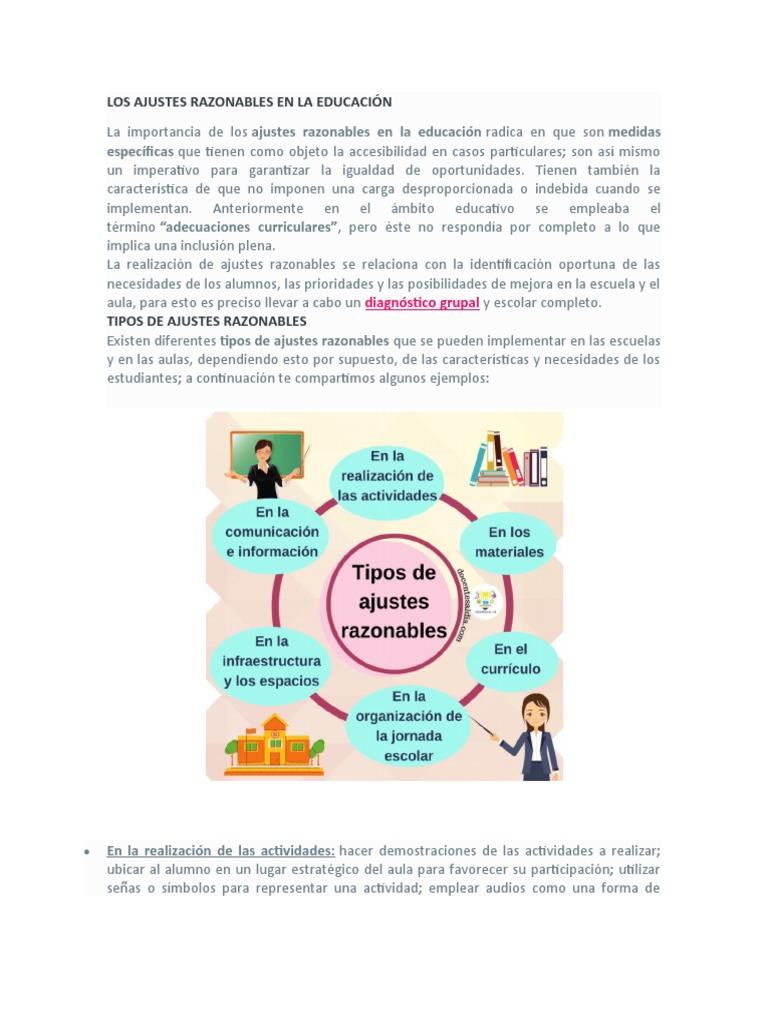 Los Ajustes Razonables en La Educación | PDF
