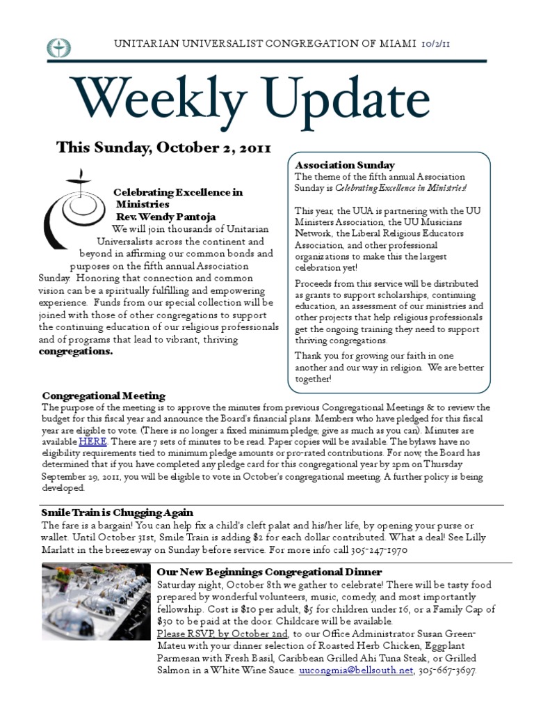 Weekly Update 2011.2.10 | PDF | Religion And Belief