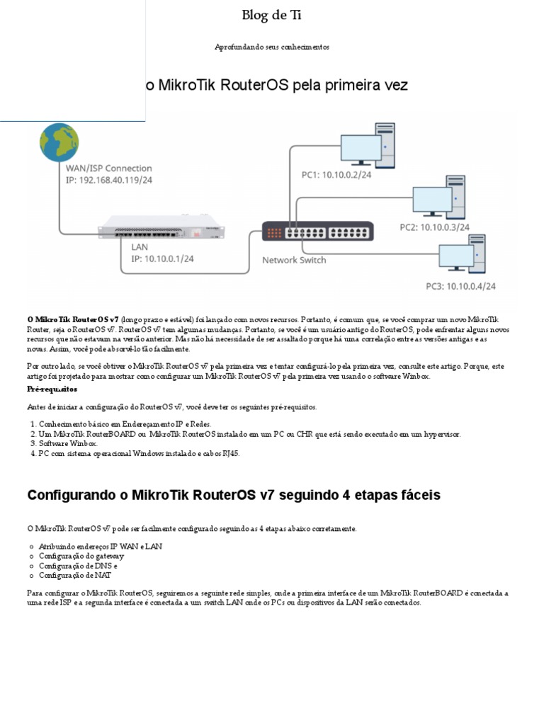 Mikrotik Routeros Firmware Bufferbloat Mitigation Reference: Como Configurar O Mikrotik Routeros Pela Primeira Vez