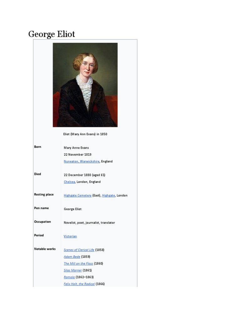 George Elliot | PDF | George Eliot