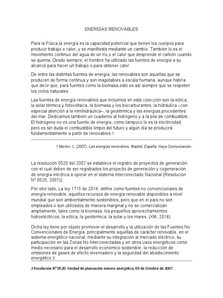 Energías Renovables en Colombia: Potencial y Retos | PDF | Energía ...