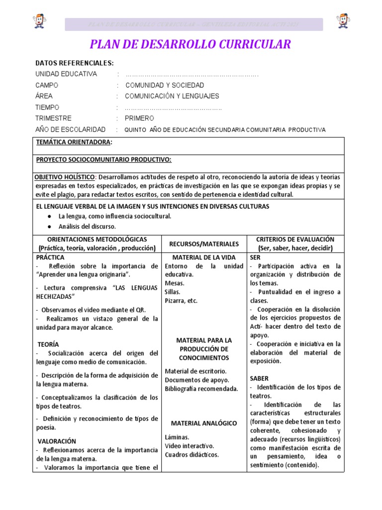 Plan de Desarrollo Curricular 2023 | PDF | Plan de estudios | Evaluación