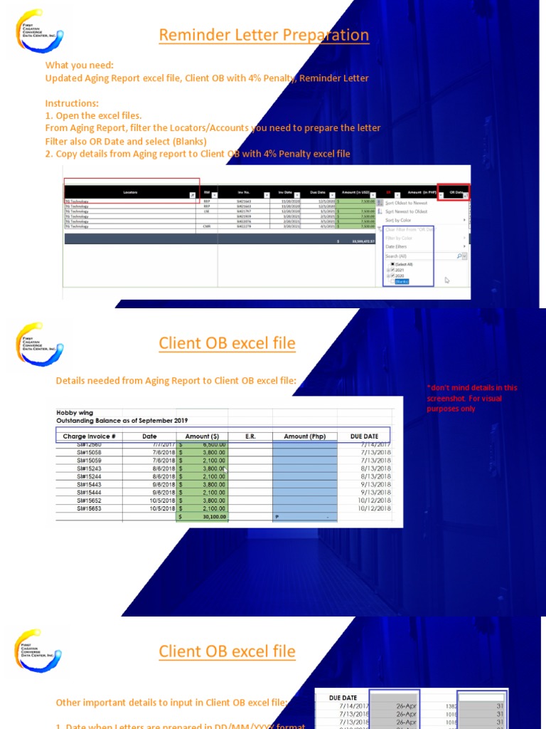 Reminder Letters Preparation Procedures PDF