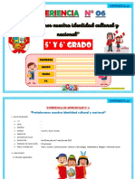 6.EXPERIENCIA DE APRENDIZAJE V CICLO-Fortalecemos Nuestra Identidad Cultural y Nacional