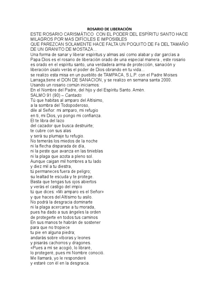 ROSARIO DE LIBERACION | PDF | Jesús | María, madre de Jesús