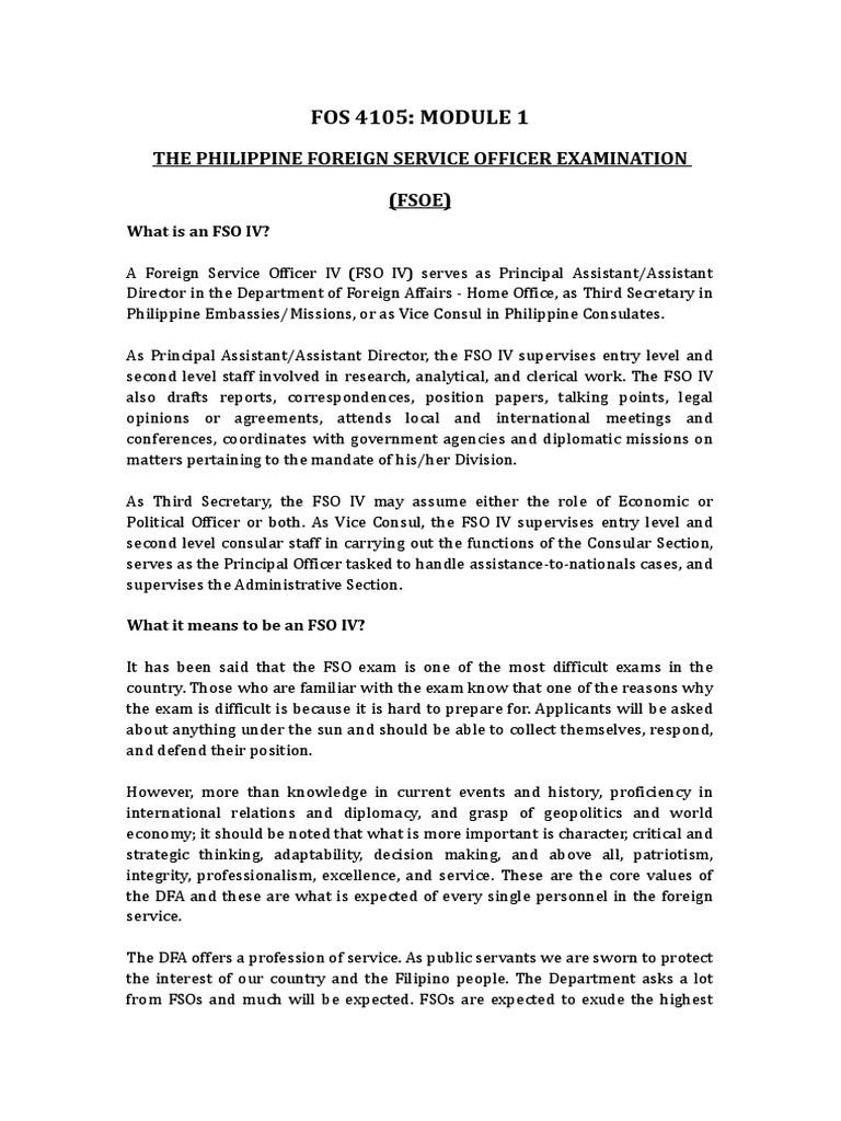 Module 1 - What Is and FSO and FSOE | PDF | United States Foreign ...