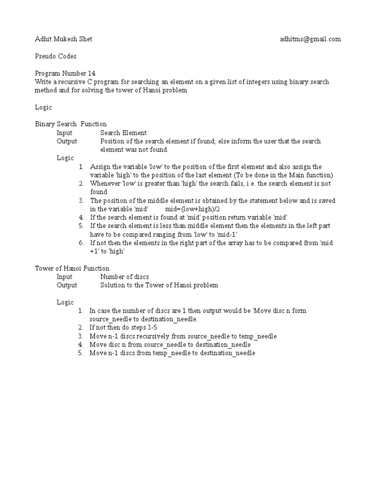 Pseudo Codes 3rd Sem DS Lab | Download Free PDF | String (Computer ...