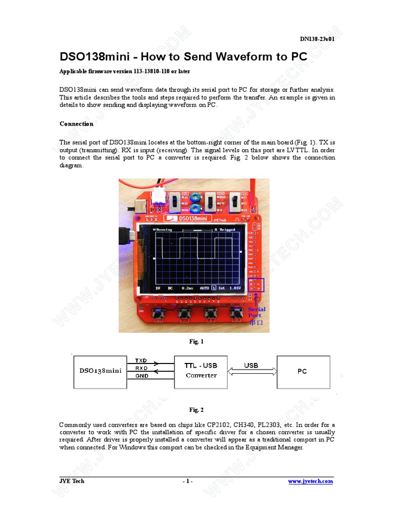 Dso138mini How To Send Waveform To PC | PDF | Personal Computers ...