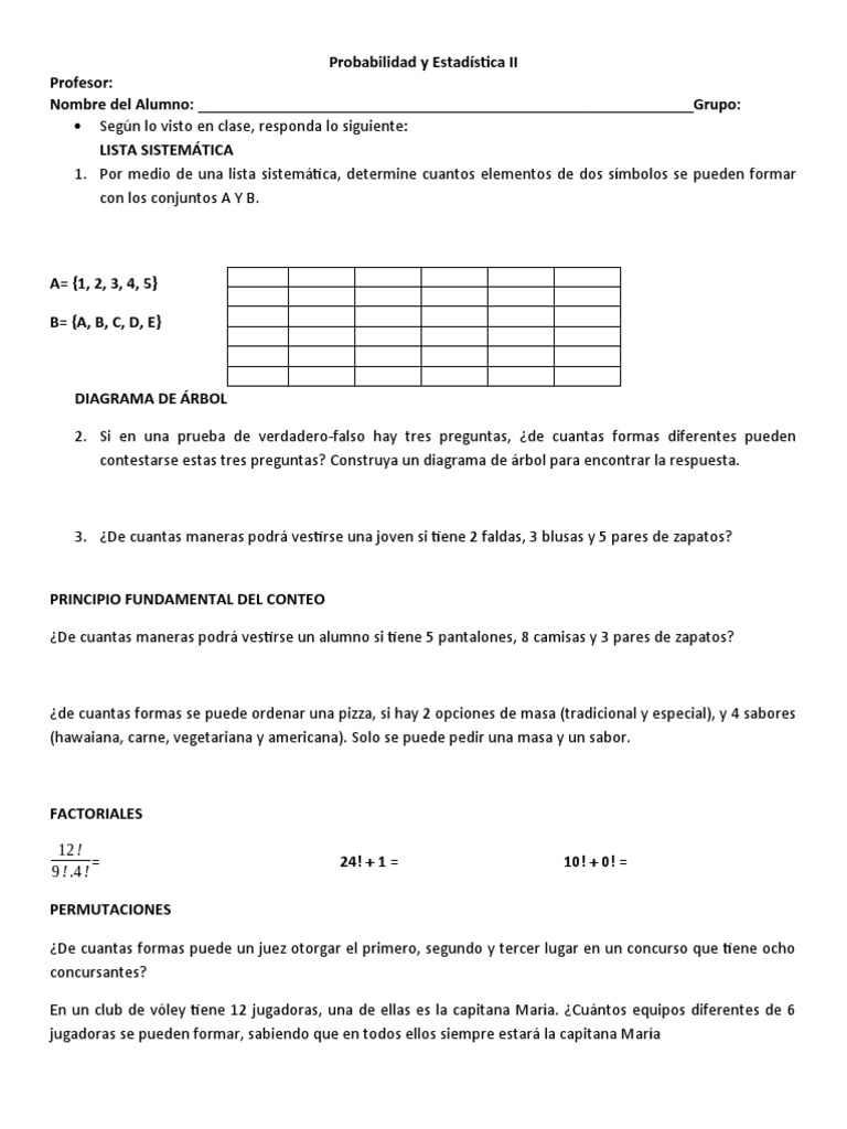 Ejercicios de Probabilidad y Estadstica II | PDF
