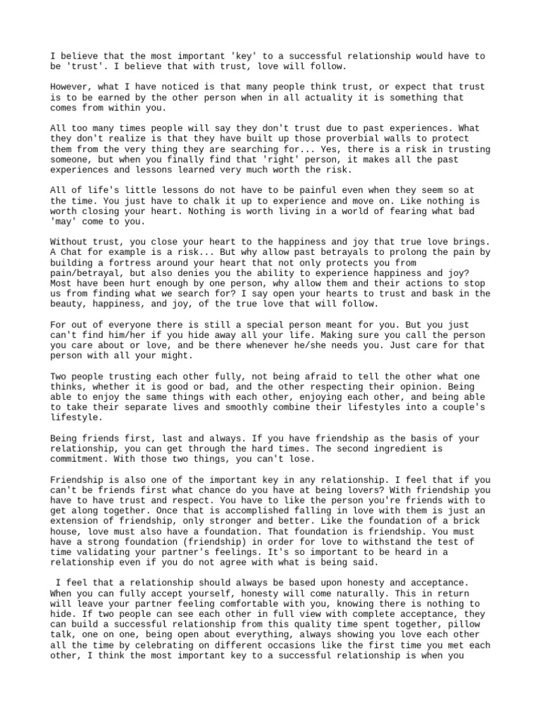 Trust 1 | PDF | Friendship | Love