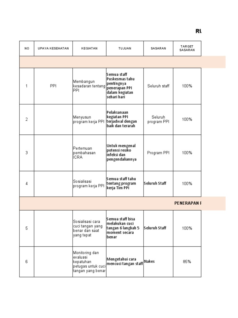 Rencana Program PPI 2023 Puskesmas | PDF