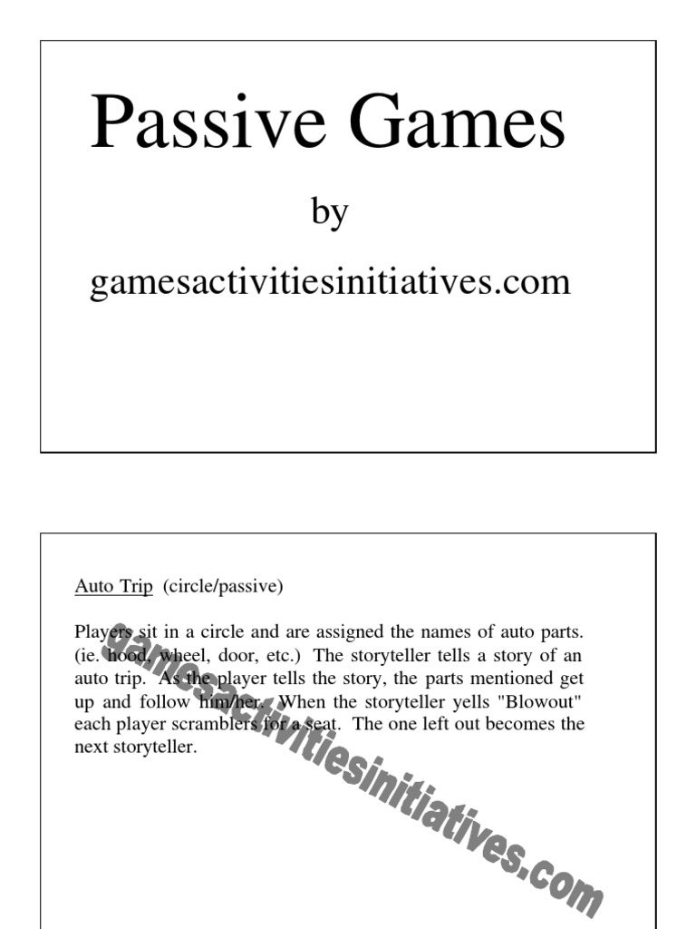 Passive Games PDF Hand