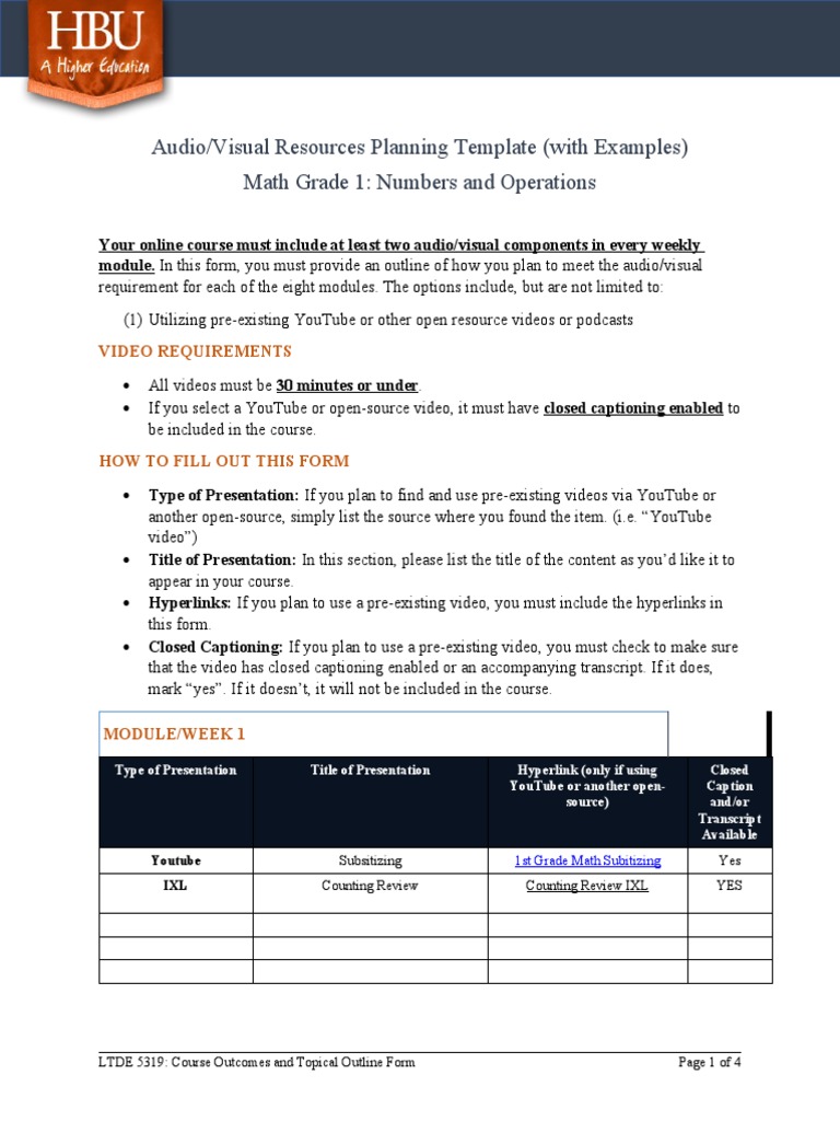 Audio Visual Resources Planning PDF