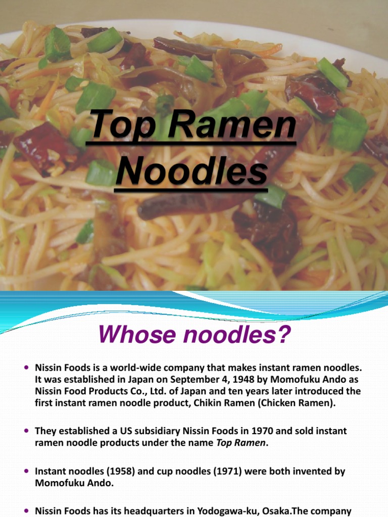 Top Ramen Marketing Analysis PDF East Asian Cuisine Foods