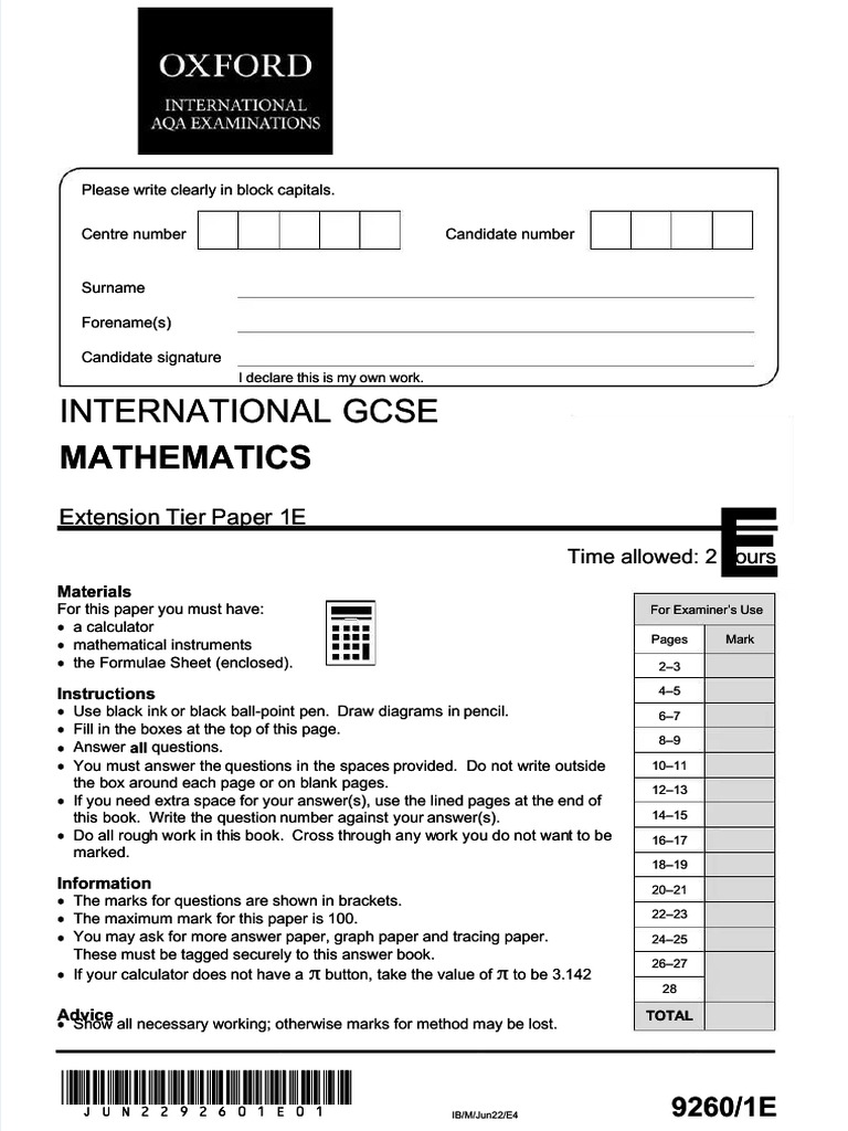 Math Paper | PDF | Area | Mathematics