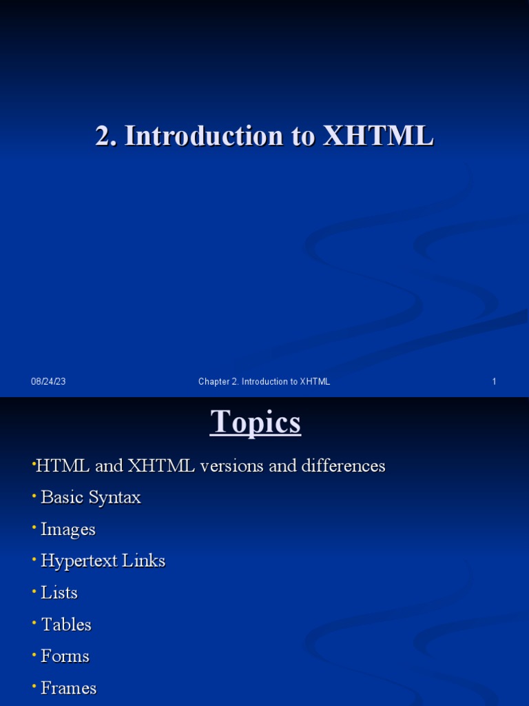 Chapter2 Introduction To XHTML | PDF | Html | Html Element